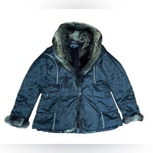 Brown Faux Fur Coat size Petite Small